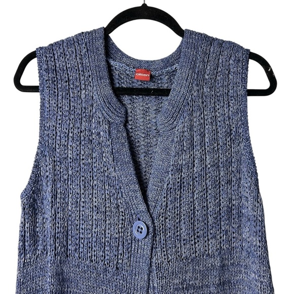 Olsen Blue One Button Vest 10 - Picture 3 of 6